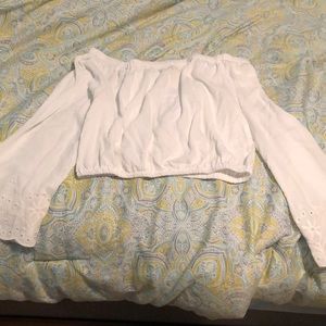 Off the shoulder white crop top